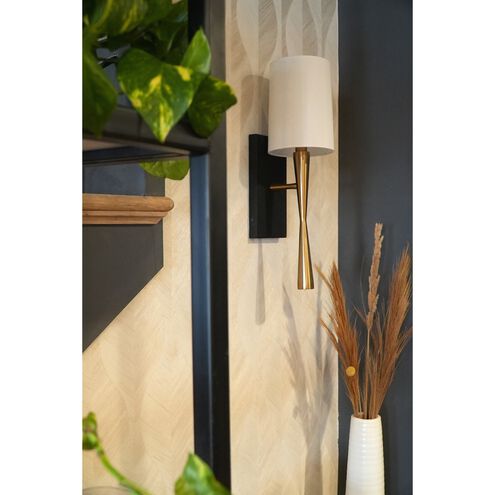 Trenton Sconce Wall Light in Antique Brass and Black