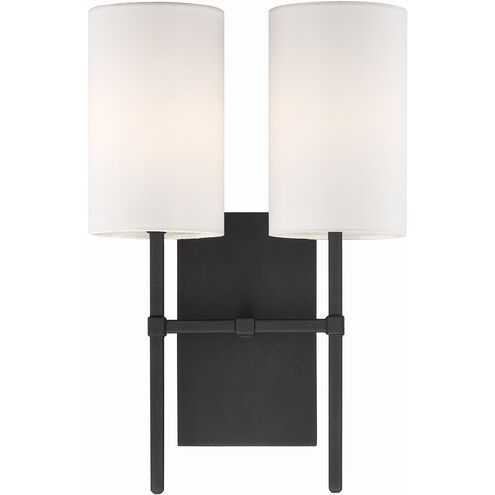Veronica 2 Light 11 inch Black Forged Sconce Wall Light