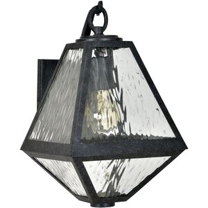 Glacier 1 Light 13 inch Black Charcoal Outdoor Wall Mount