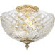 Milton 2 Light 10 inch Olde Brass Semi Flush Ceiling Light