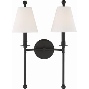 Riverdale 2 Light 15 inch Black Forged Wall Sconce Wall Light