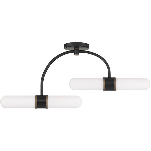 Capsule 4 Light 34.25 inch Matte Black and Textured Gold Semi Flush Ceiling Light