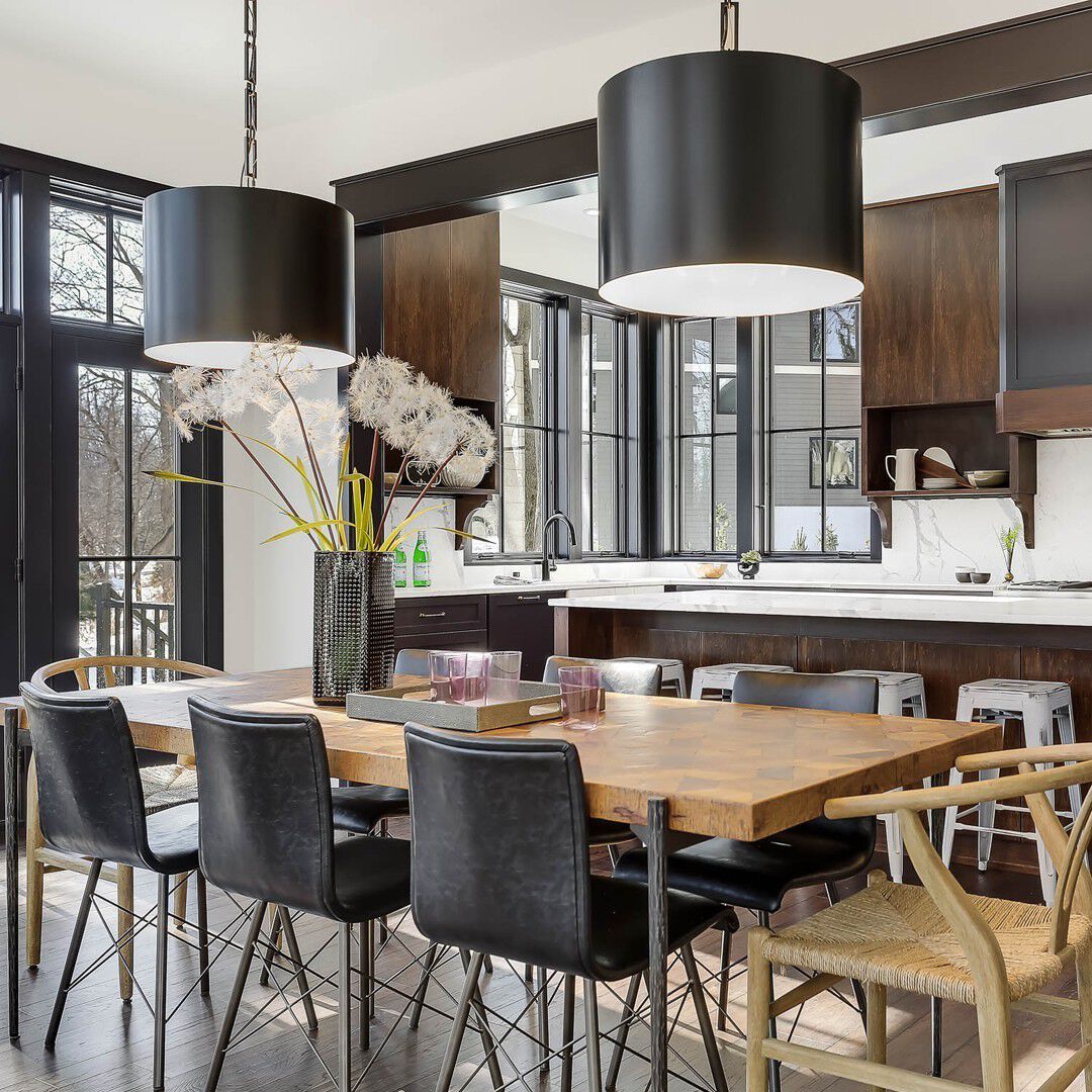 Alston 6 Light 20 inch Matte Black/White Pendant Ceiling Light in Matte Black with White