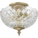 Milton 2 Light 12 inch Olde Brass Semi Flush Ceiling Light