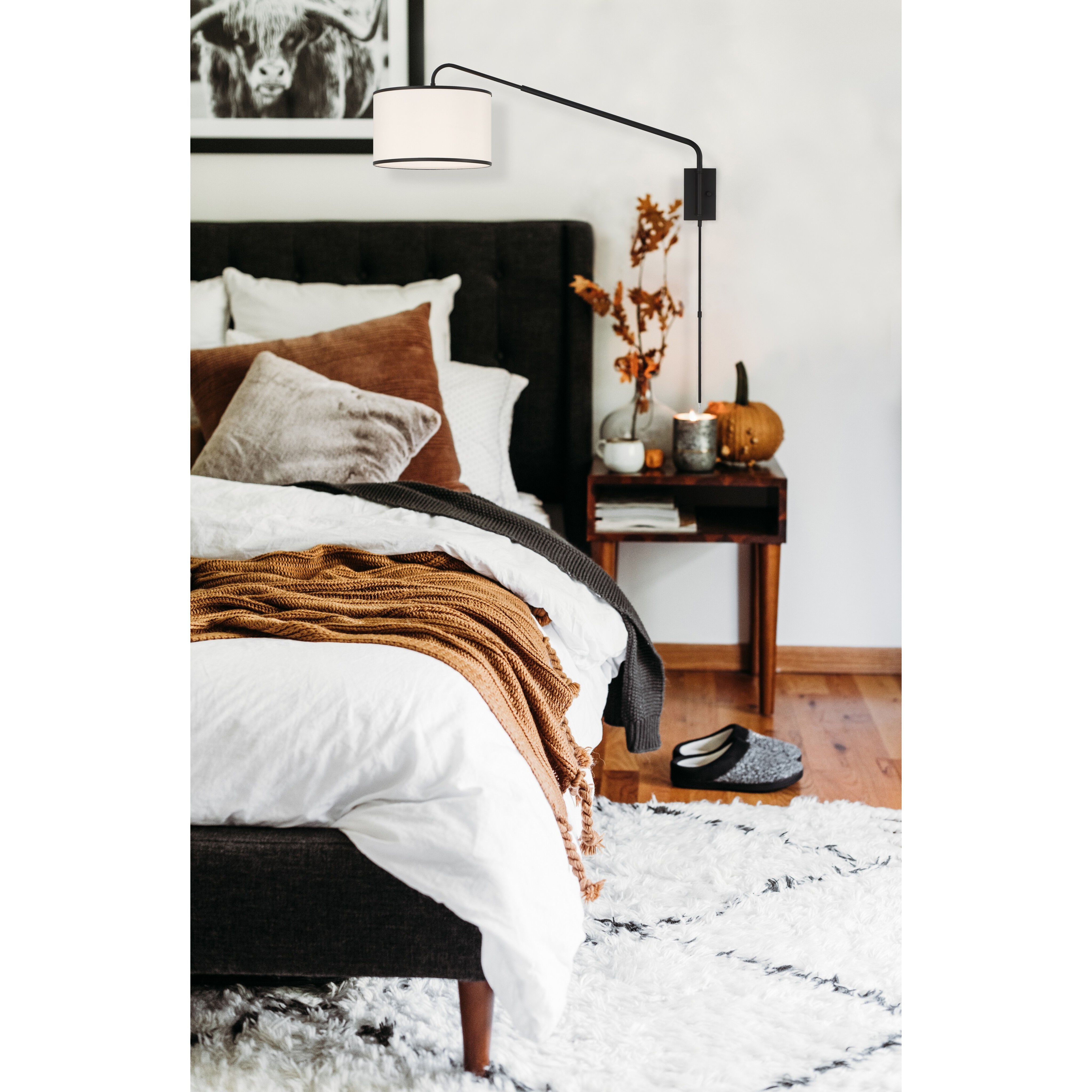 Mallory 50.5 inch 60.00 watt Matte Black Task Sconce Wall Light