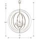 Luna 9 Light 48 inch Antique Silver Chandelier Ceiling Light