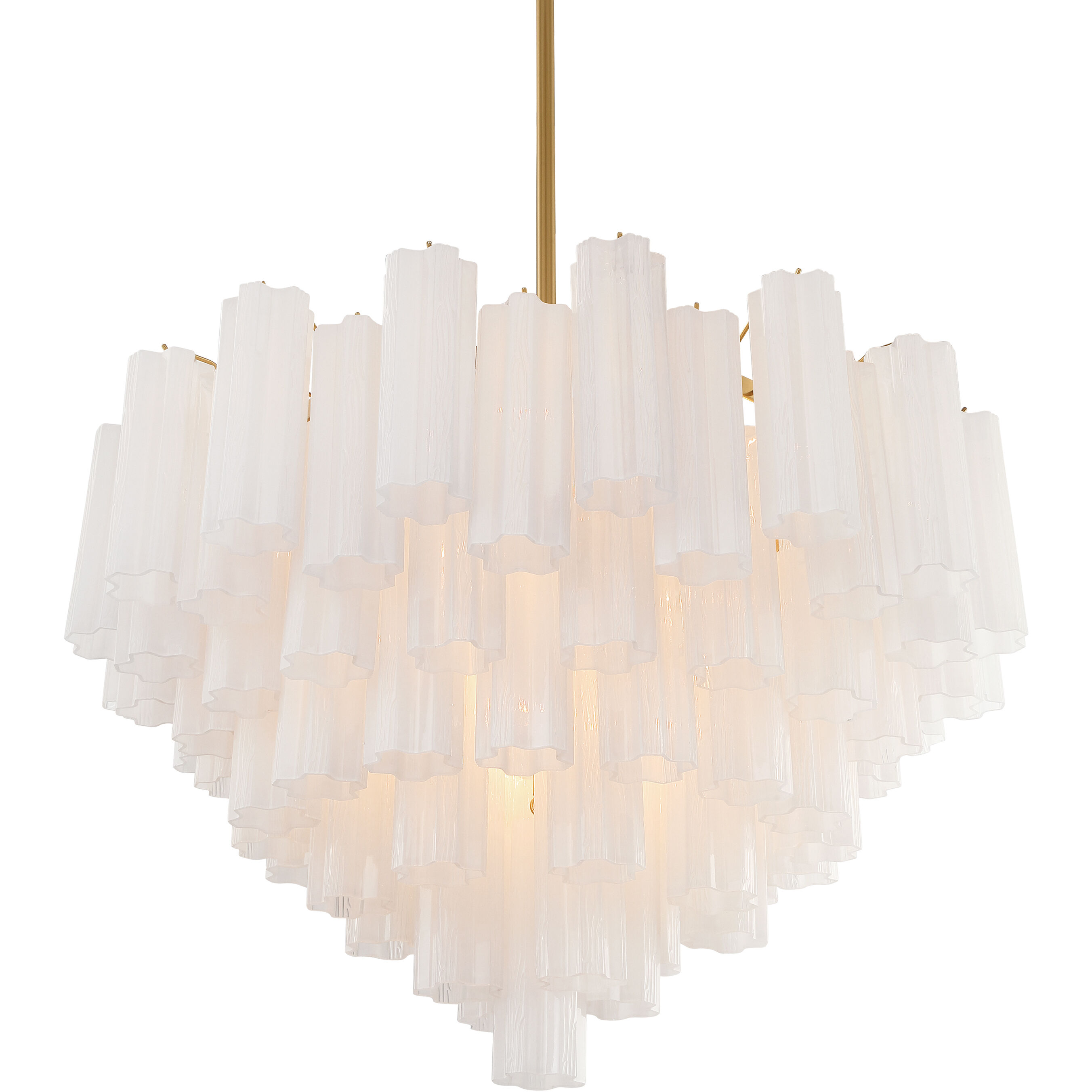 Addis 16 Light 32 inch Aged Brass Chandelier Ceiling Light in Tronchi Glass White