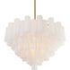 Addis 16 Light 32 inch Aged Brass Chandelier Ceiling Light in Tronchi Glass White