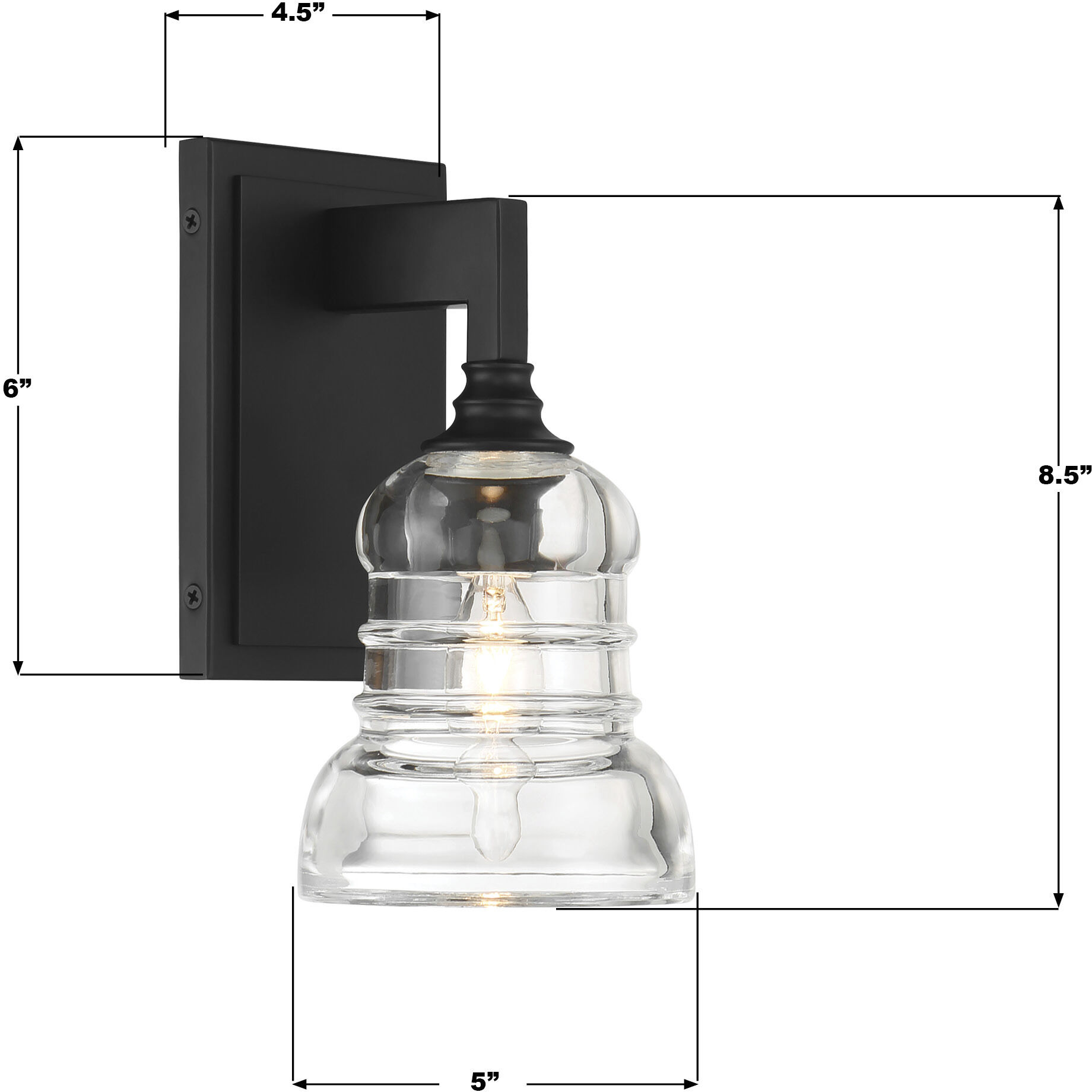 Gregory Bath Sconce Wall Light in Matte Black