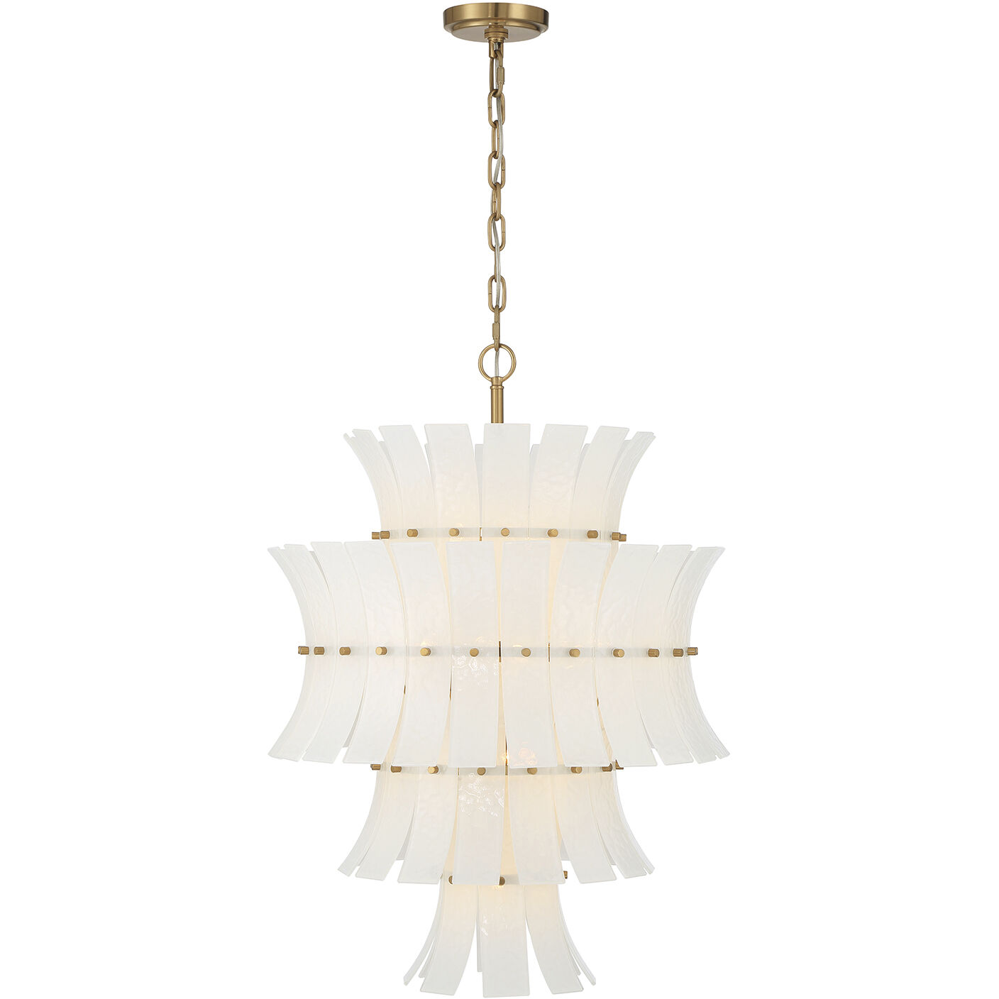 Abigail 13 Light 22.25 inch Aged Brass Chandelier Ceiling Light in White