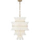 Abigail 13 Light 22.25 inch Aged Brass Chandelier Ceiling Light in White