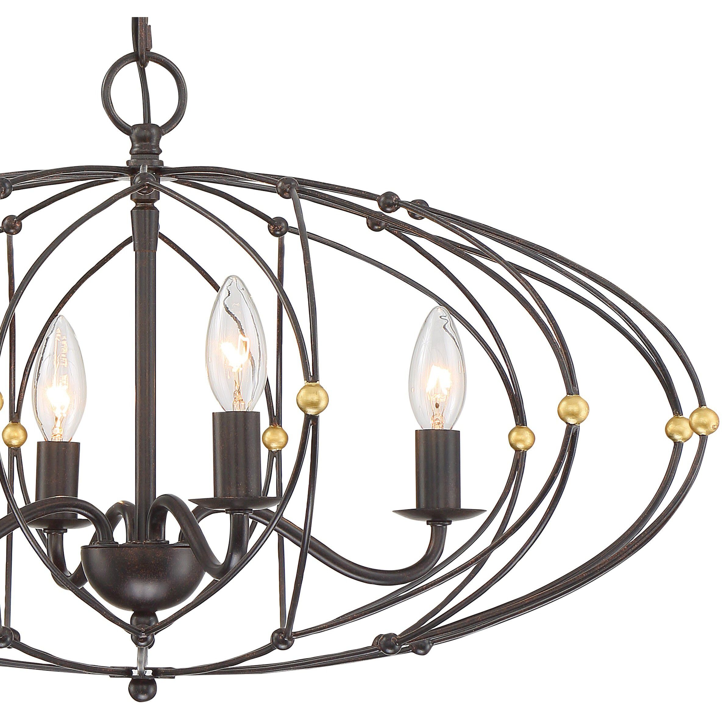 Zucca 4 Light 24.5 inch English Bronze and Antique Gold Chandelier Ceiling Light