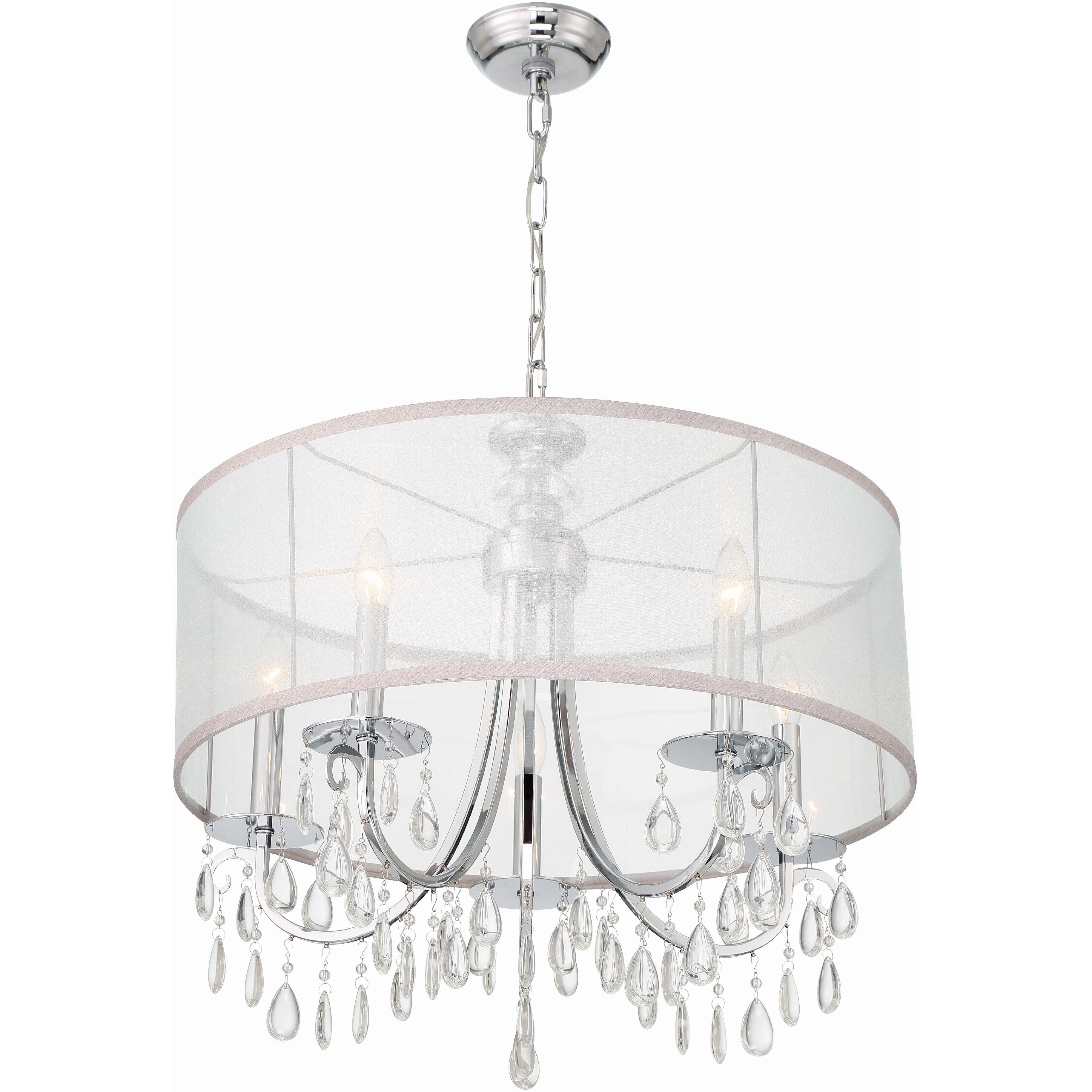 Hampton 5 Light 24 inch Polished Chrome Chandelier Ceiling Light