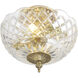 Milton 2 Light 12 inch Olde Brass Semi Flush Ceiling Light