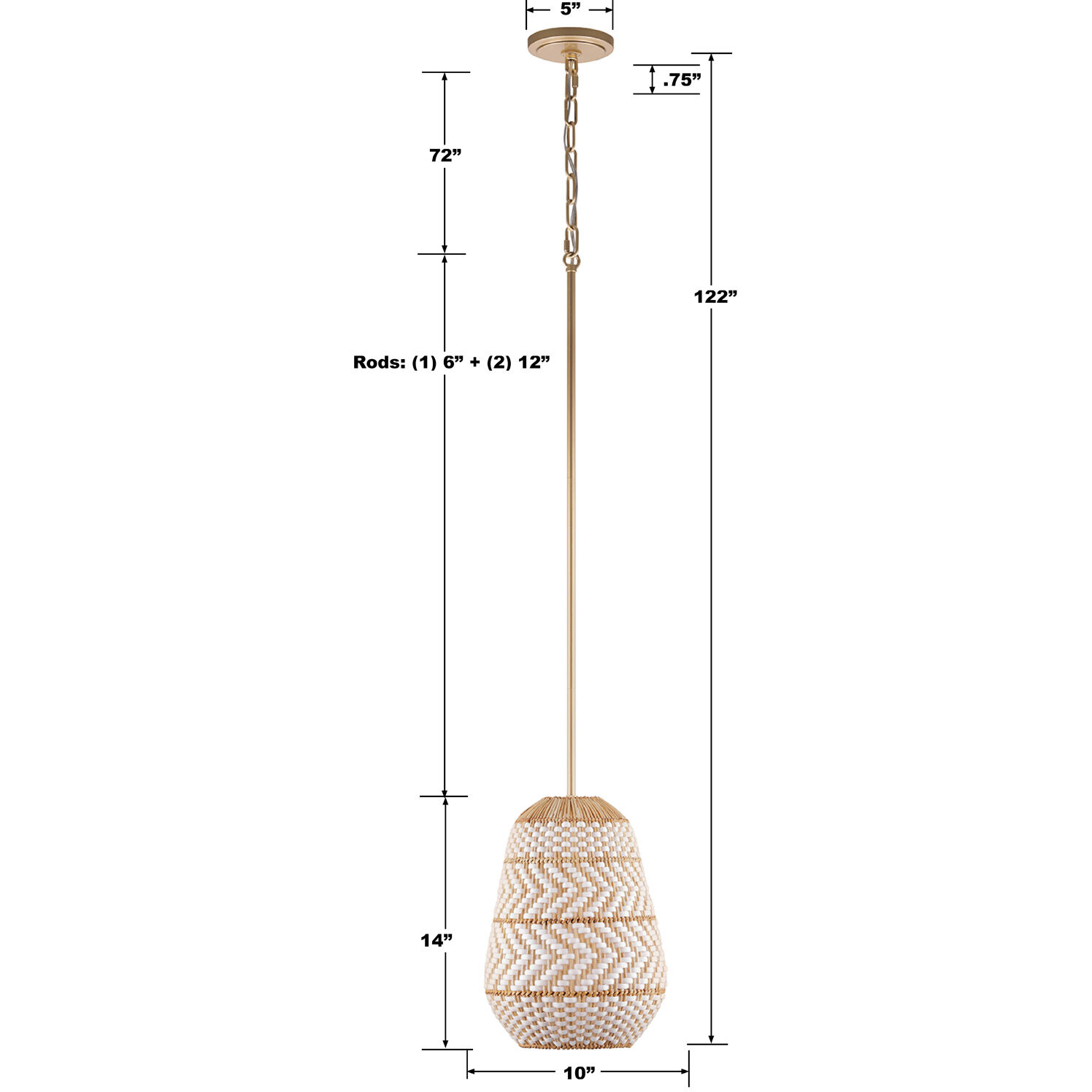 Zanzibar 1 Light 10 inch Soft Gold Mini Pendant Ceiling Light