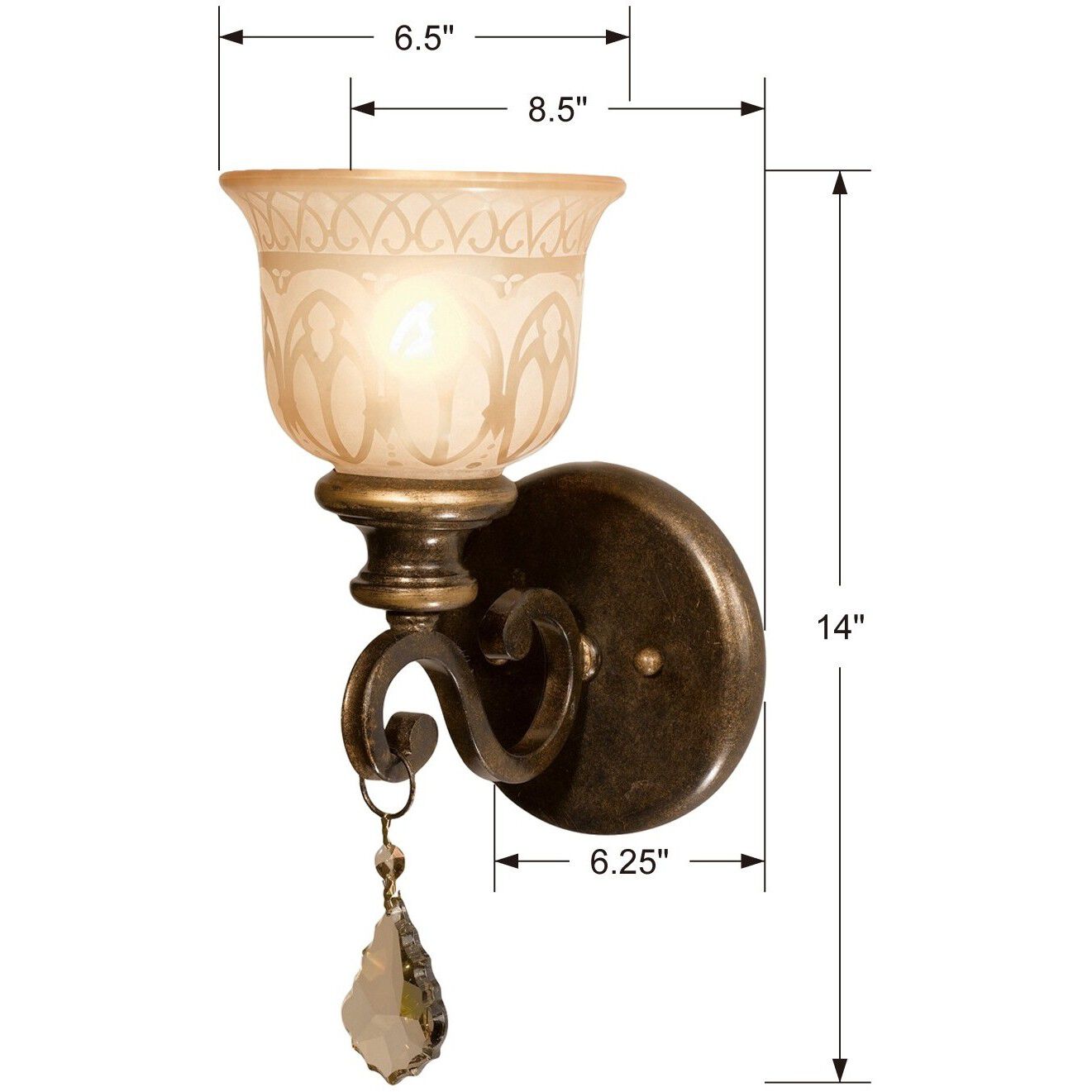 Norwalk 1 Light 6.5 inch Bronze Umber Sconce Wall Light in Golden Teak Hand Cut
