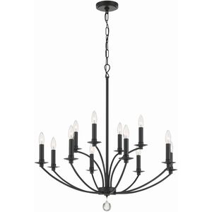 Mila 12 Light 32 inch Black Chandelier Ceiling Light