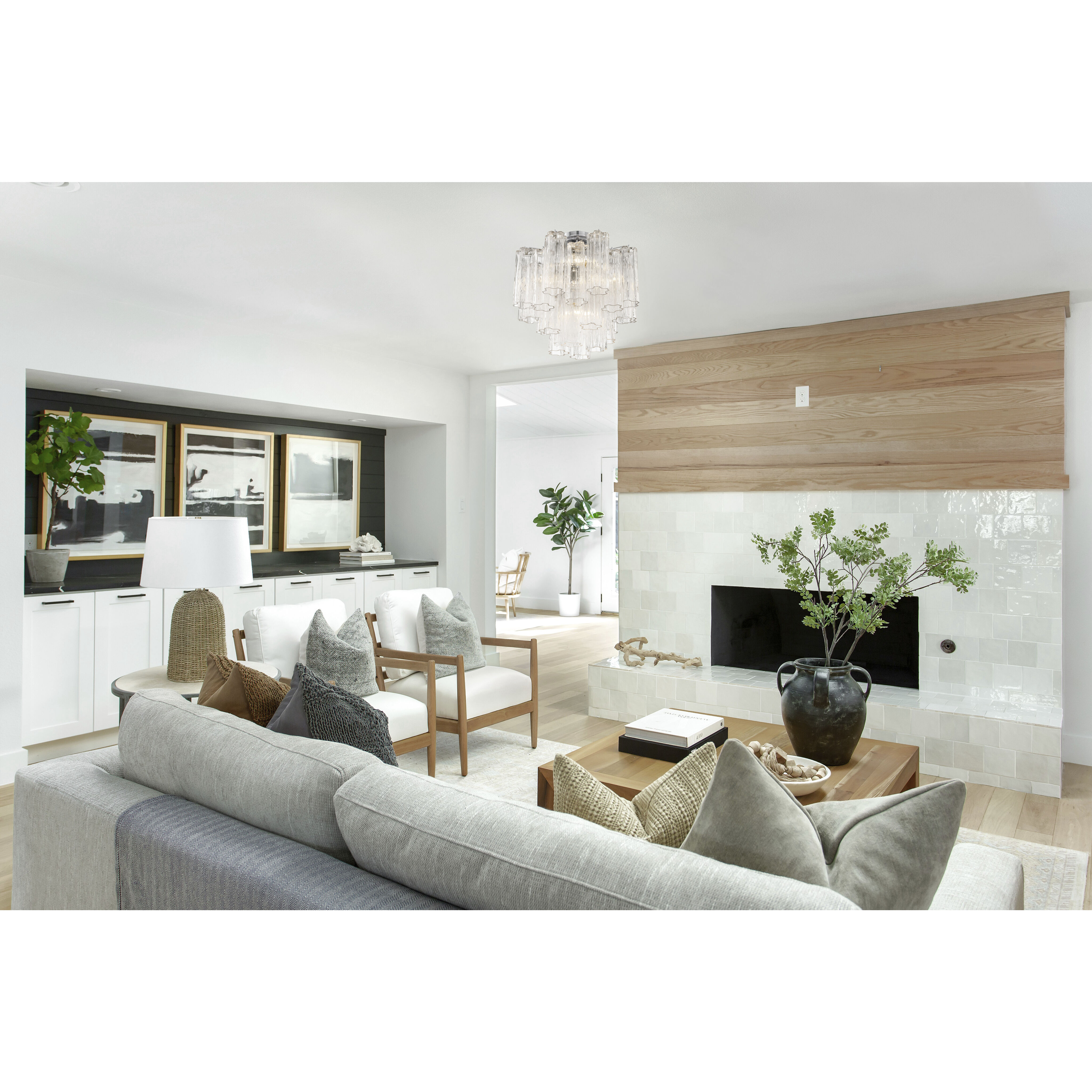 Addis 4 Light 17.75 inch Polished Chrome Semi Flush Ceiling Light in Clear