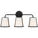 Fulton 3 Light 23.25 inch Black Bathroom Vanity Light Wall Light in White