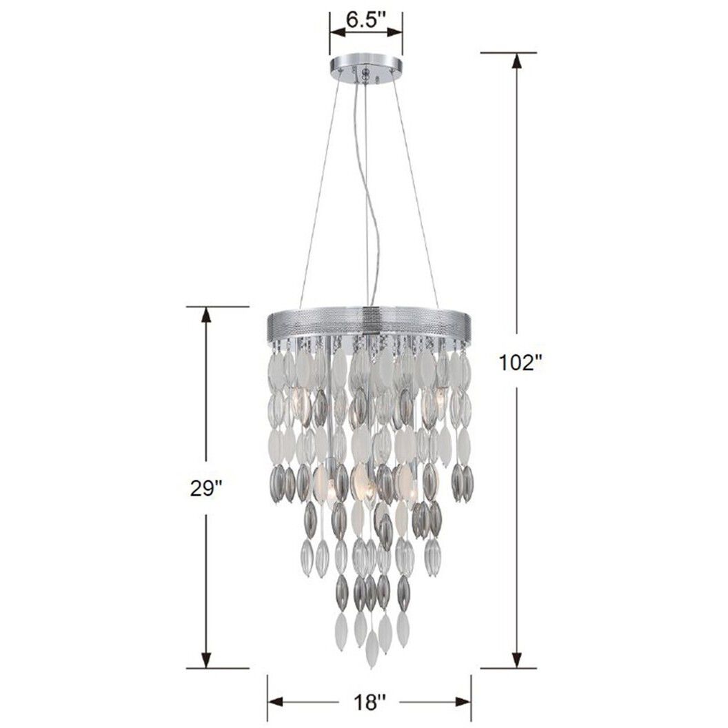 Hudson 6 Light 18 inch Polished Chrome Chandelier Ceiling Light