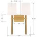 Bromley 2 Light 13.75 inch Vibrant Gold Sconce Wall Light