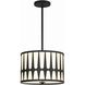Royston 3 Light 15 inch Black Mini Chandelier Ceiling Light in Antique White
