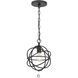 Solaris 1 Light 9 inch Black Mini Pendant Ceiling Light
