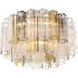 Addis 7 Light 22.25 inch Aged Brass Flush Mount Ceiling Light in Tronchi Glass Autumn