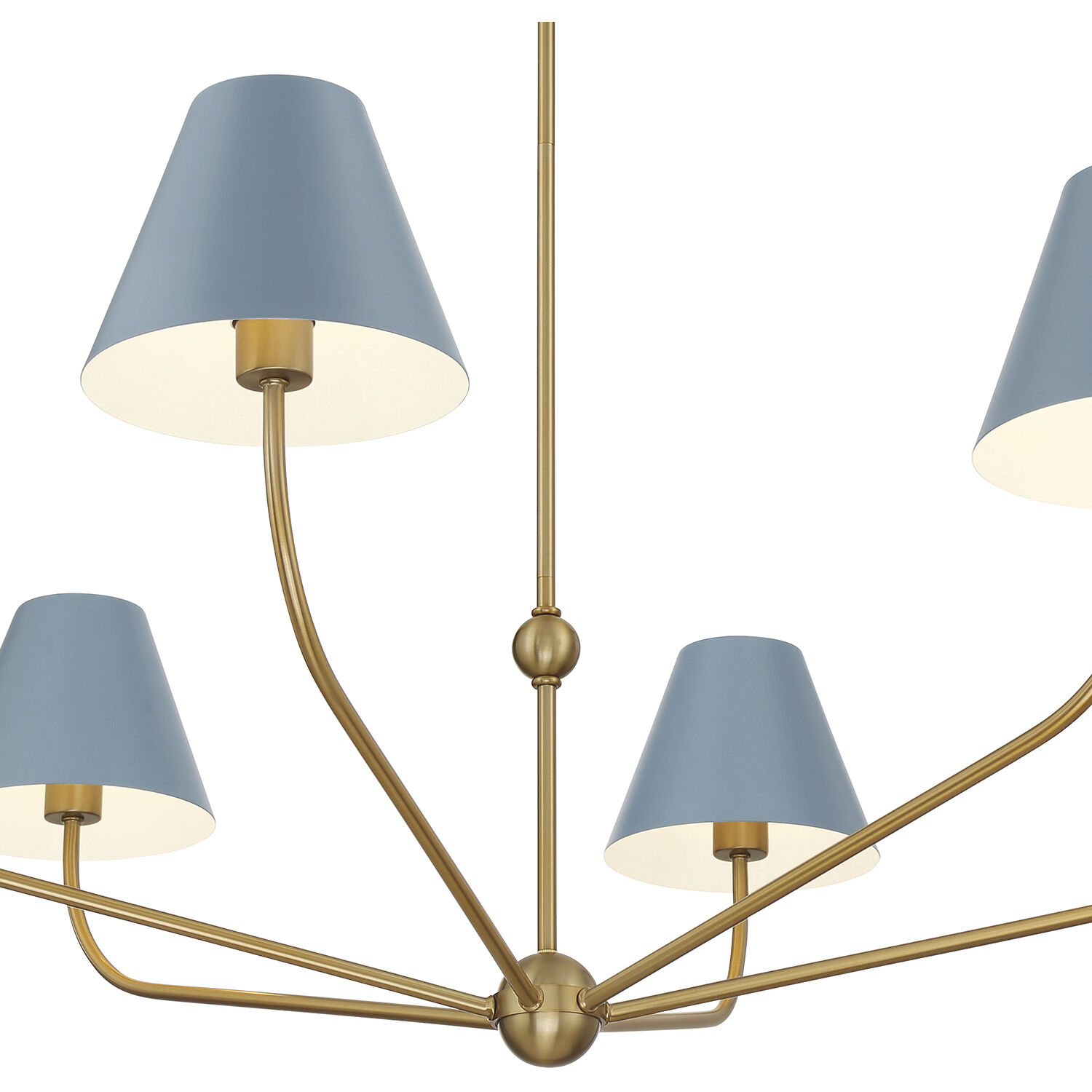 Xavier 6 Light 48 inch Vibrant Gold Chandelier Ceiling Light in Vibrant Gold and Blue