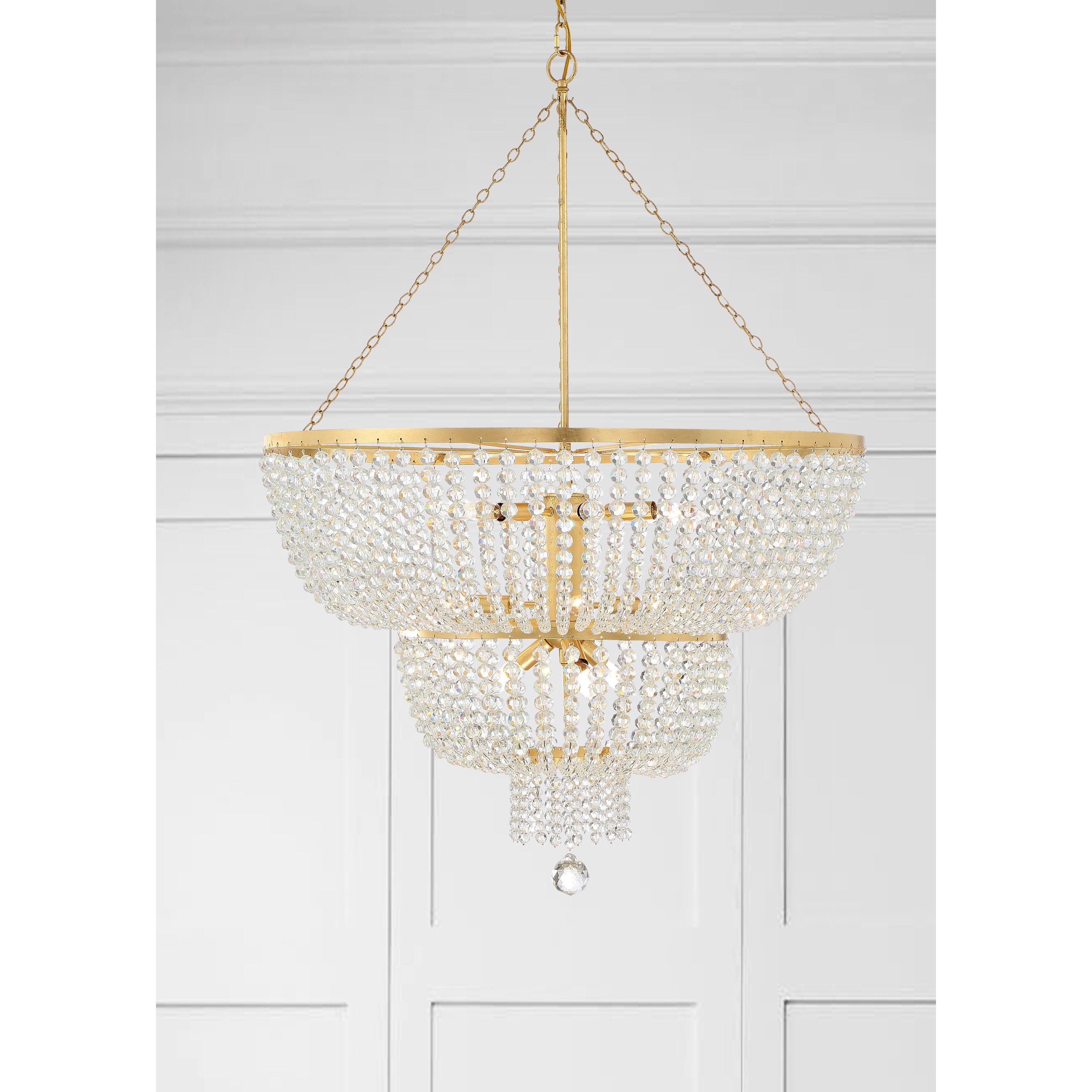 Rylee 12 Light 32 inch Antique Gold Chandelier Ceiling Light