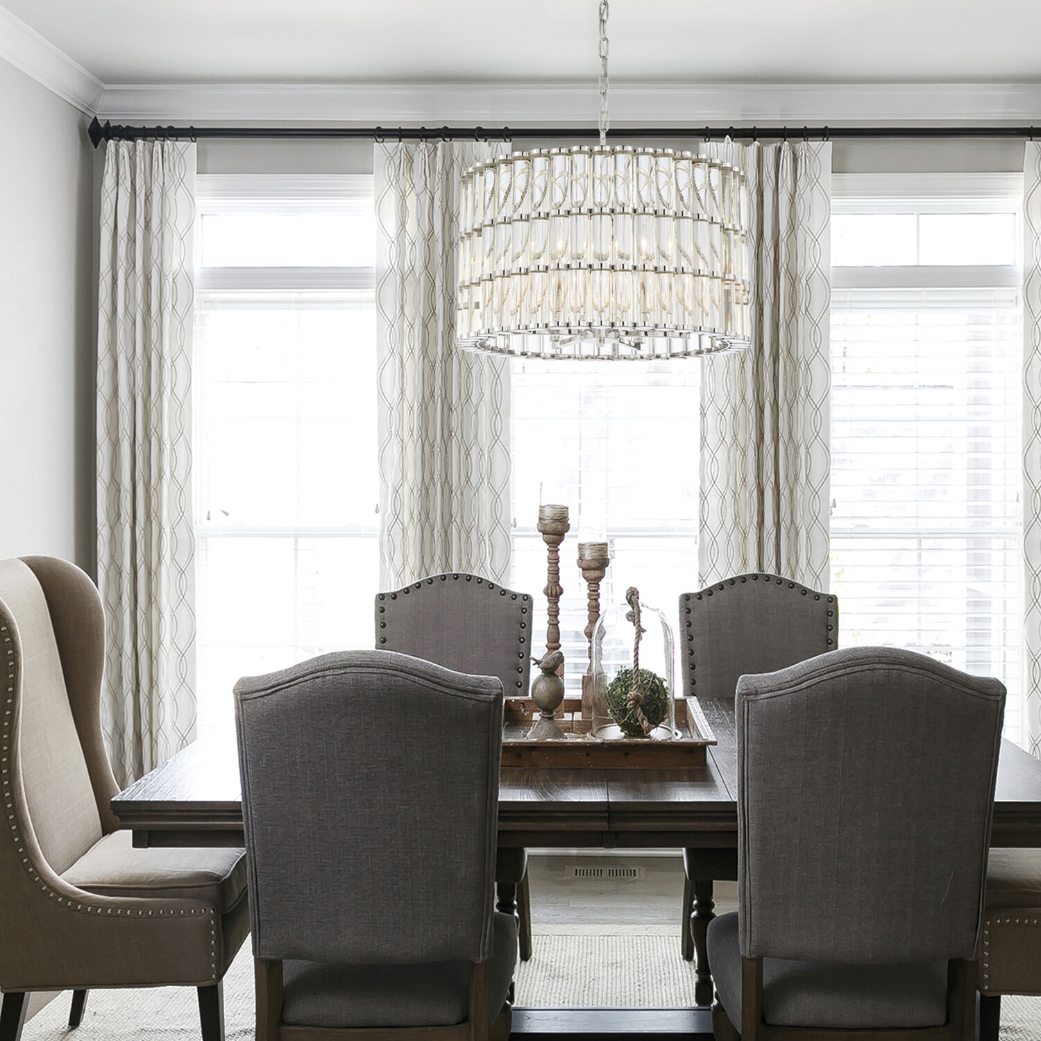 Elliot 6 Light 22.5 inch Polished Nickel Chandelier Ceiling Light