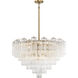 Addis 16 Light 32 inch Aged Brass Chandelier Ceiling Light in Tronchi Glass Clear