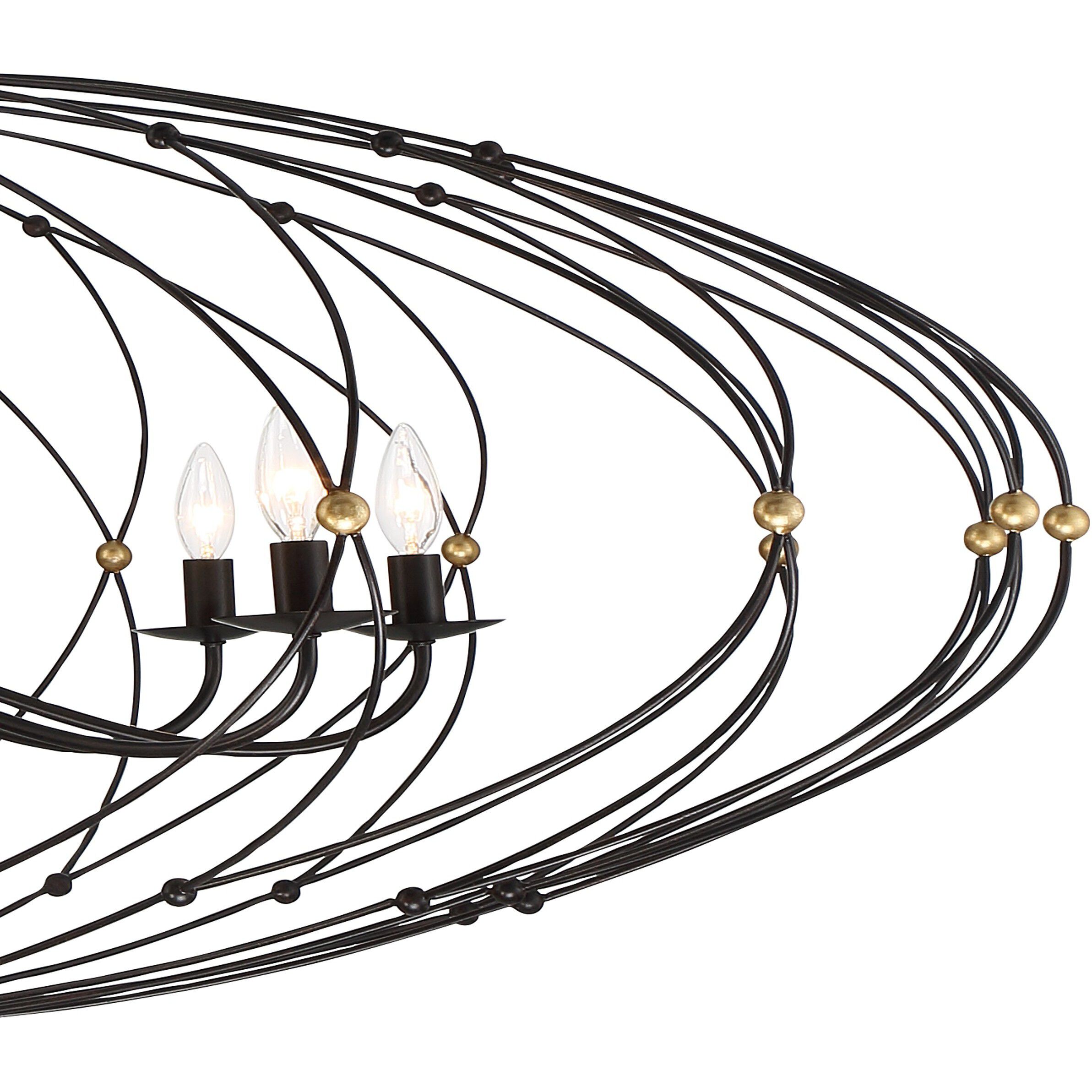 Zucca 10 Light 58 inch English Bronze and Antique Gold Chandelier Ceiling Light