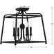 Sylvan 4 Light 16 inch Black Forged Semi Flush Ceiling Light