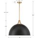 Soto 3 Light 23.5 inch Matte Black and Antique Gold Chandelier Ceiling Light