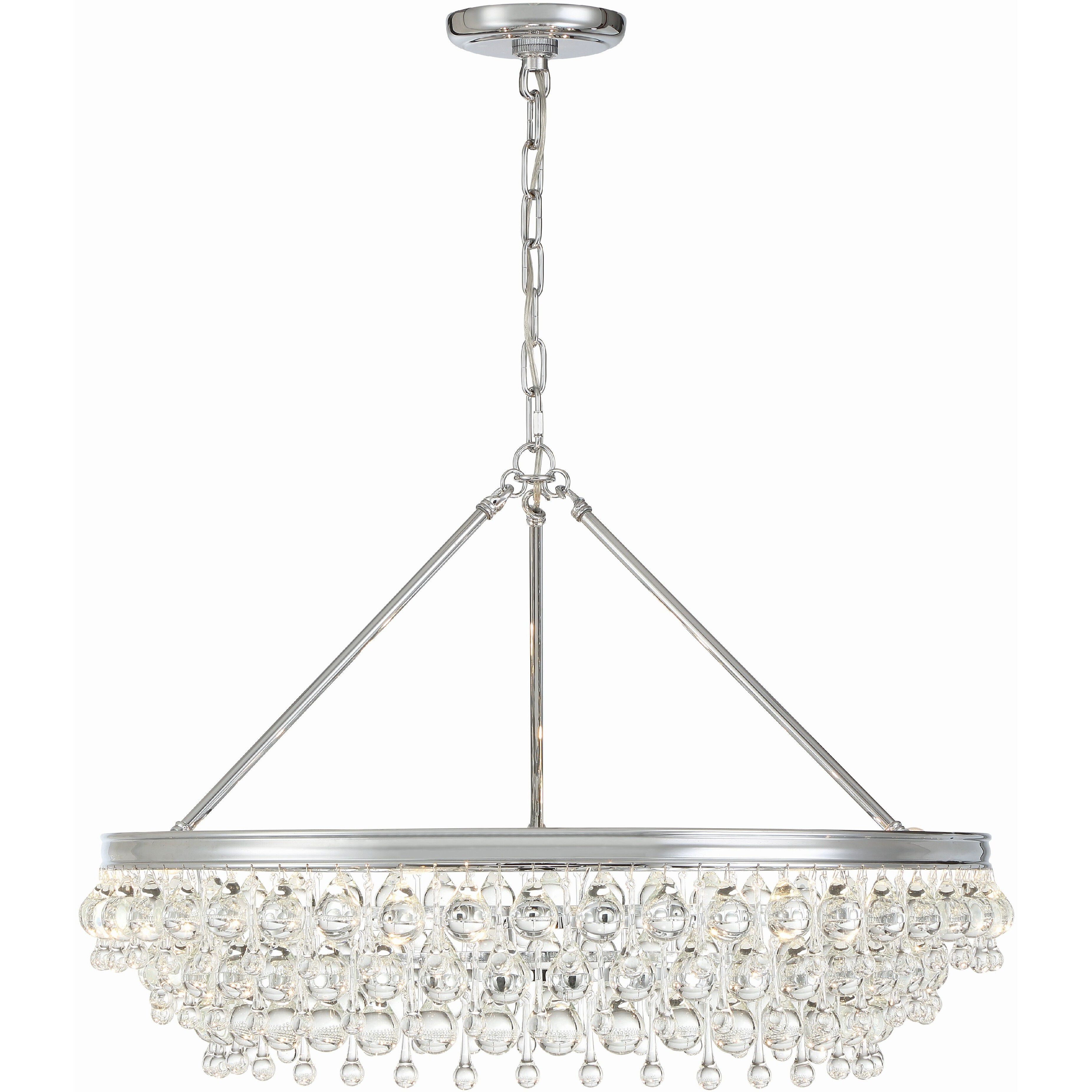 Calypso 6 Light 30 inch Polished Chrome Chandelier Ceiling Light