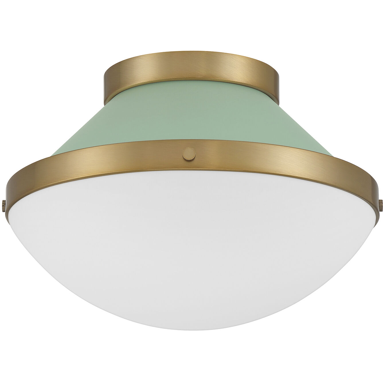 Xander 1 Light 12.25 inch Vibrant Gold Flush Ceiling Light in Vibrant Gold and Green