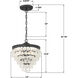 Calypso 3 Light 13 inch Matte Black Mini Chandelier Ceiling Light