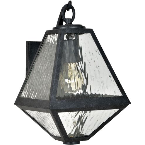 Glacier 1 Light 12.75 inch Black Charcoal Outdoor Sconce in Water