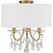 Othello 3 Light 14 inch Vibrant Gold Semi Flush Ceiling Light