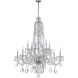Traditional Crystal 12 Light 37.5 inch Polished Chrome Chandelier Ceiling Light in Clear Hand Cut