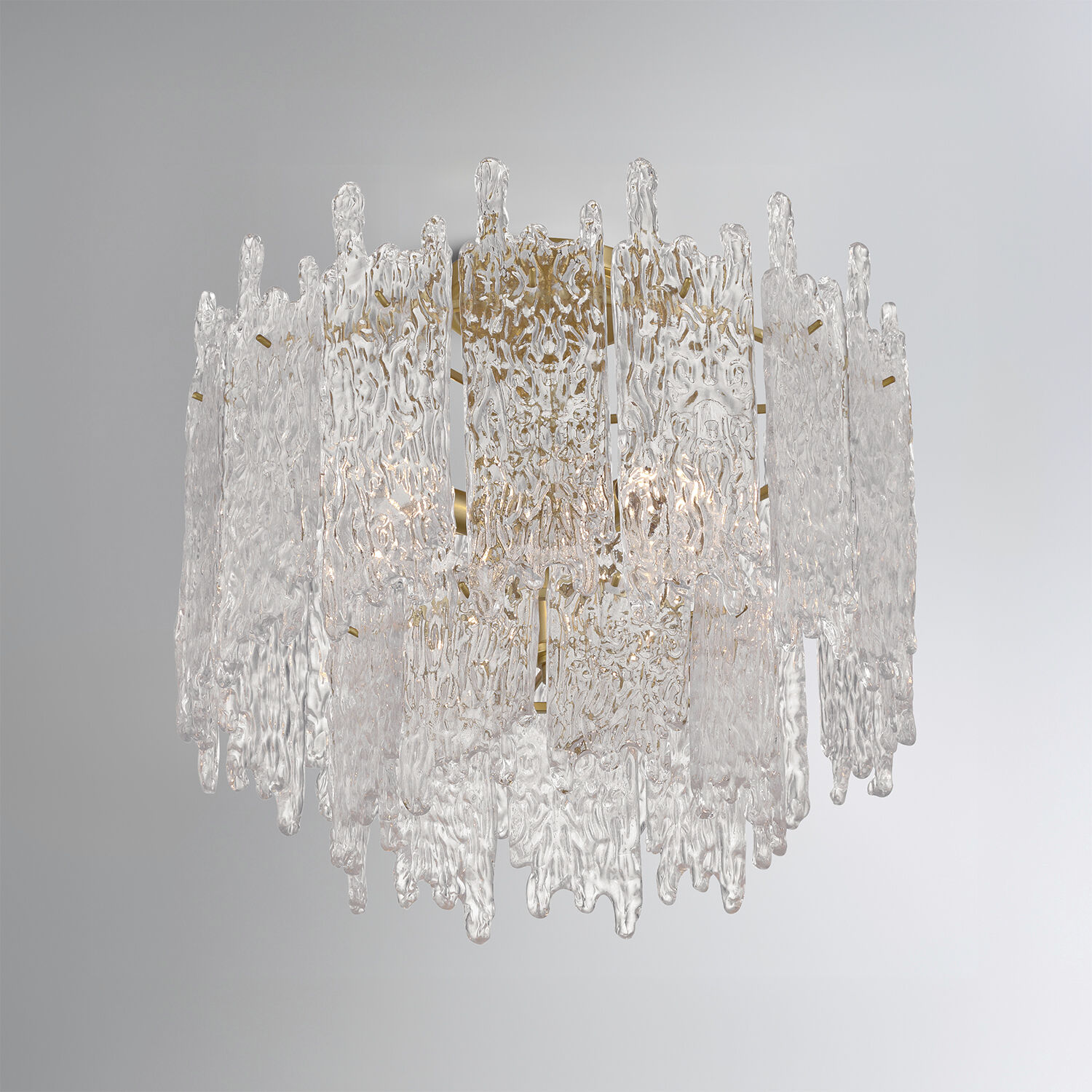 Ackerly 3 Light 16 inch Aged Brass Semi Flush Ceiling Light