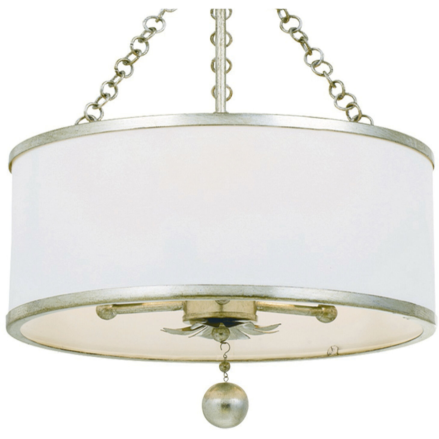 Broche 3 Light 14 inch Antique Silver Semi Flush Ceiling Light