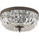 Waltham 3 Light 12 inch English Bronze Flush Ceiling Light in Clear Hand Cut