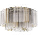 Addis 7 Light 22.25 inch Aged Brass Flush Ceiling Light in Tronchi Glass Autumn