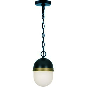 Capsule 3 Light 12 inch Matte Black and Textured Gold Outdoor Pendant, Brian Patrick Flynn