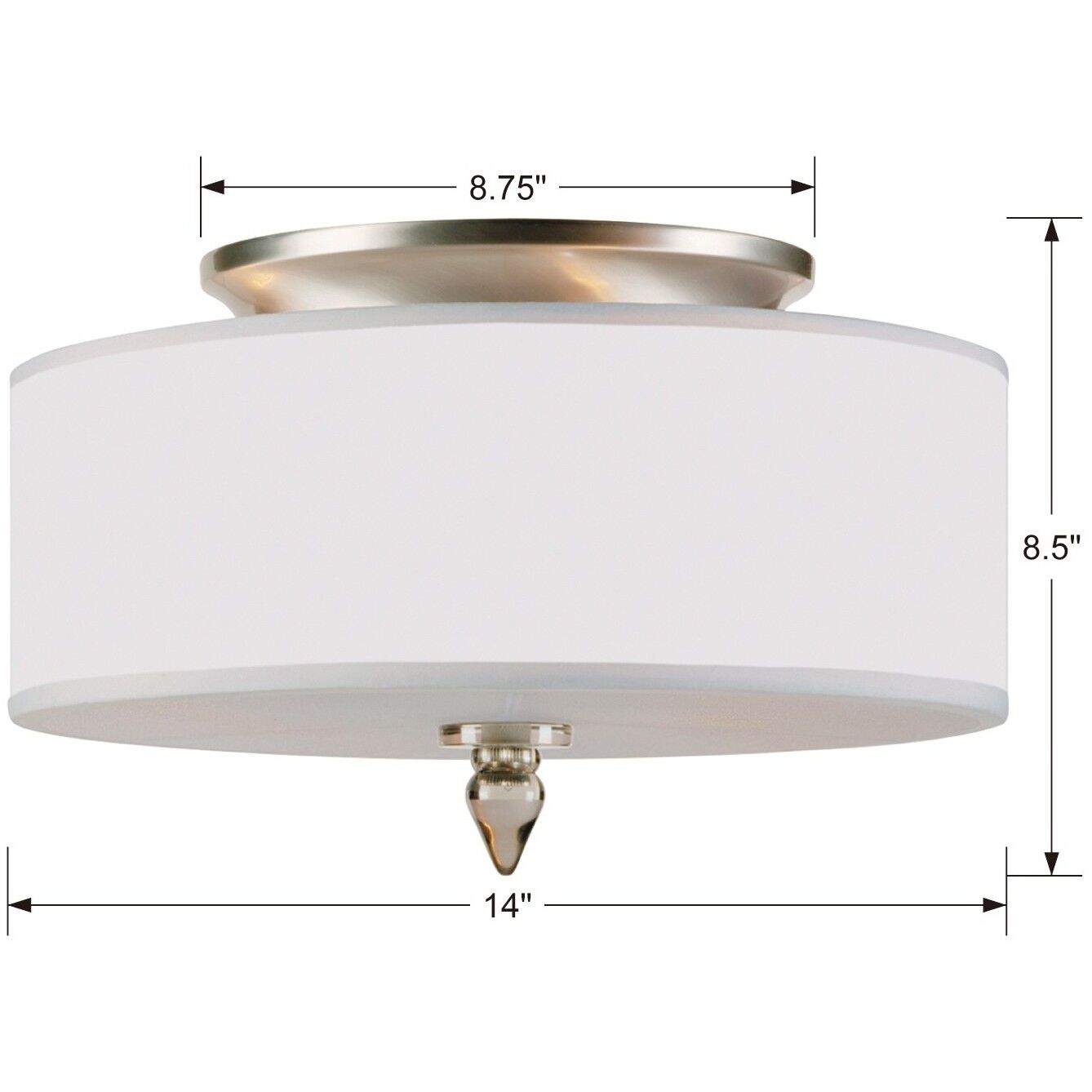 Luxo 3 Light 14 inch Satin Nickel Flush Ceiling Light