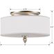 Luxo 3 Light 14 inch Satin Nickel Flush Ceiling Light