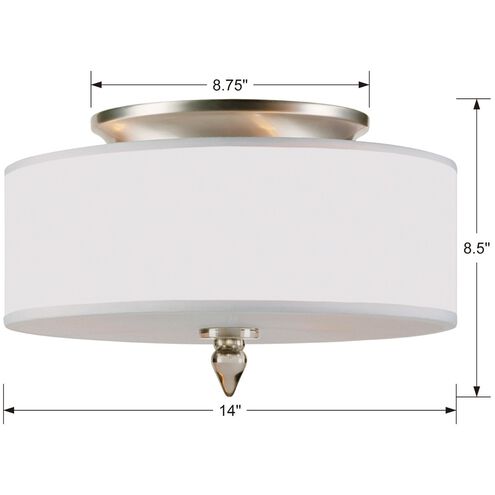 Luxo 3 Light 14 inch Satin Nickel Flush Ceiling Light