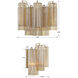 Addis 2 Light 14.5 inch Aged Brass Sconce Wall Light